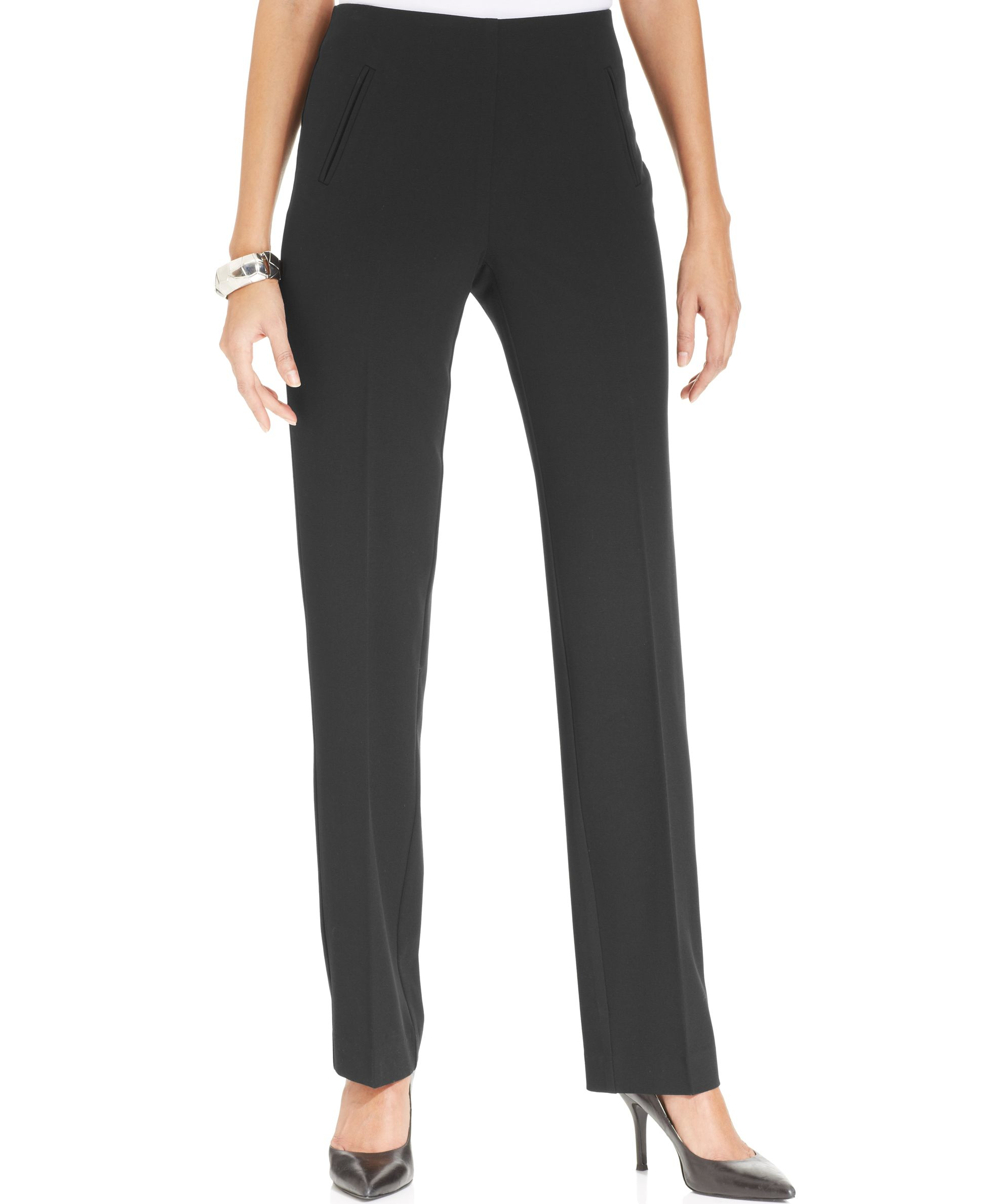 Style Co Tummy Control Pull On Pants In Black Lyst   1518404 Deep Black 1174f208  